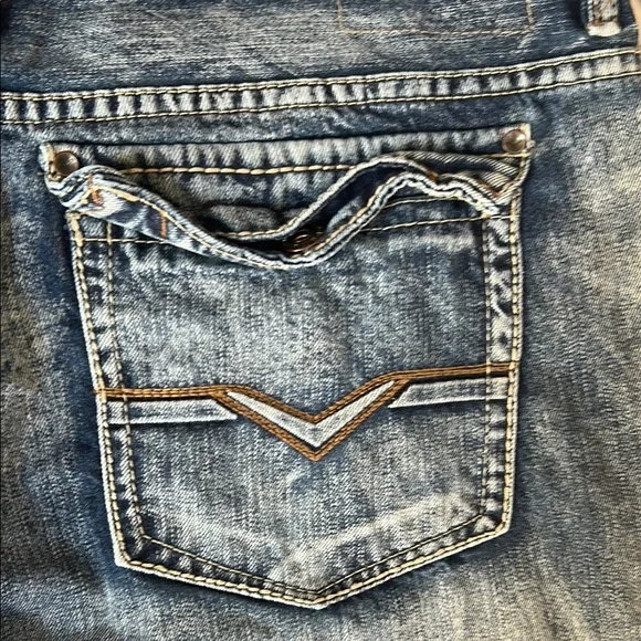 Buffalo David Bitton Relaxed Acid Washed Blue Jeans - Picture 8 of 15